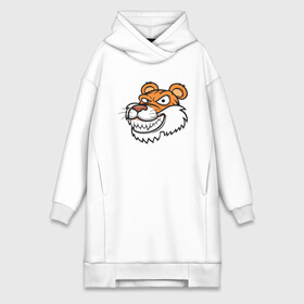 Платье-худи хлопок с принтом Хитрый Тигр в городе Новоалтайск,  |  | 2022 | animal | cat | lion | tiger | год тигра | животные | зверь | зубы | кот | кошка | лев | охотник | полосатый | природа | тигр | тигренок | тигрица | хищник