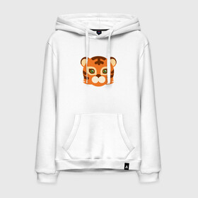 Мужская толстовка хлопок с принтом Cute Tiger в городе Новоалтайск, френч-терри, мягкий теплый начес внутри (100% хлопок) | карман-кенгуру, эластичные манжеты и нижняя кромка, капюшон с подкладом и шнурком | 2022 | animal | cat | lion | tiger | год тигра | животные | зверь | зубы | кот | кошка | лев | охотник | полосатый | природа | тигр | тигренок | тигрица | хищник