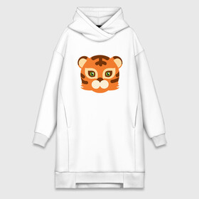 Платье-худи хлопок с принтом Cute Tiger в городе Новоалтайск,  |  | 2022 | animal | cat | lion | tiger | год тигра | животные | зверь | зубы | кот | кошка | лев | охотник | полосатый | природа | тигр | тигренок | тигрица | хищник