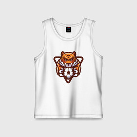 Детская майка хлопок с принтом Football Tiger в городе Новоалтайск,  |  | 2022 | animal | cat | football | lion | sport | tiger | год тигра | животные | зверь | зубы | кот | кошка | лев | мяч | охотник | полосатый | природа | спорт | тигр | тигренок | тигрица | футбол | хищник