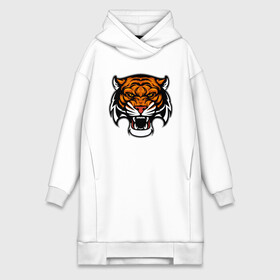 Платье-худи хлопок с принтом Оскал в городе Новоалтайск,  |  | 2022 | animal | cat | lion | tiger | год тигра | животные | зверь | зубы | кот | кошка | лев | охотник | полосатый | природа | тигр | тигренок | тигрица | хищник