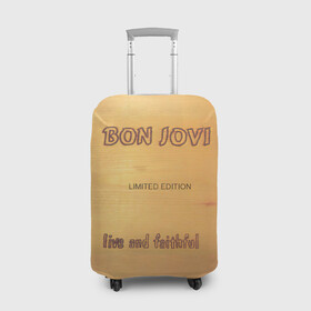 Чехол для чемодана 3D с принтом Live and Faithful - Bon Jovi в городе Новоалтайск, 86% полиэфир, 14% спандекс | двустороннее нанесение принта, прорези для ручек и колес | bon jovi | john | альбом | арена | бон | бон джови | глэм | группа | джови | джон | метал | музыка | надпись | песни | поп | попрок | рок | рокер | смайл | солист | софт | стена | хард | хеви | хевиметал