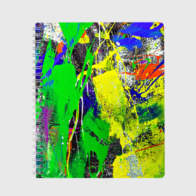 Тетрадь с принтом Брызги красок | Grunge Paints в городе Новоалтайск, 100% бумага | 48 листов, плотность листов — 60 г/м2, плотность картонной обложки — 250 г/м2. Листы скреплены сбоку удобной пружинной спиралью. Уголки страниц и обложки скругленные. Цвет линий — светло-серый
 | abstract | color | dye | grunge | grunge paints | paint | paints | splashes of paint | texture | абстракция | брызги | брызги красок | гранж | колорит | краски | текстура