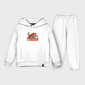 Детский костюм хлопок Oversize с принтом Football Tigers в городе Новоалтайск,  |  | 2022 | animal | cat | football | lion | sport | tiger | год тигра | животные | зверь | зубы | кот | кошка | лев | мяч | охотник | полосатый | природа | спорт | тигр | тигренок | тигрица | футбол | хищник