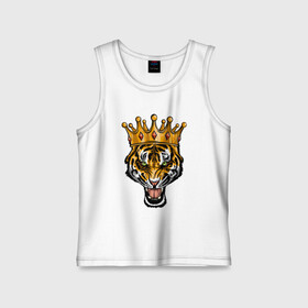 Детская майка хлопок с принтом Царь тигр в городе Новоалтайск,  |  | 2022 | animal | cat | lion | tiger | год тигра | животные | зверь | зубы | кот | кошка | лев | охотник | полосатый | природа | тигр | тигренок | тигрица | хищник