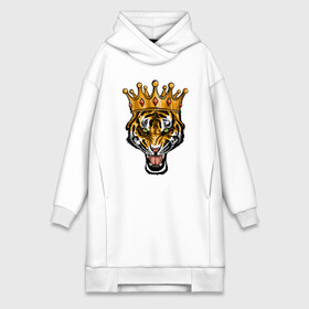 Платье-худи хлопок с принтом Царь тигр в городе Новоалтайск,  |  | 2022 | animal | cat | lion | tiger | год тигра | животные | зверь | зубы | кот | кошка | лев | охотник | полосатый | природа | тигр | тигренок | тигрица | хищник