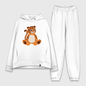 Женский костюм хлопок Oversize с принтом Fat Tiger в городе Новоалтайск,  |  | 2022 | animal | cat | lion | tiger | год тигра | животные | зверь | зубы | кот | кошка | лев | охотник | полосатый | природа | тигр | тигренок | тигрица | хищник