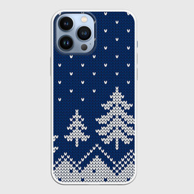 Чехол для iPhone 13 Pro Max с принтом Ночь в еловом лесу в городе Новоалтайск,  |  | Тематика изображения на принте: арт | вязаный рисунок | вязь | зима | зимняя ночь | лес | новый год | ночь | рисунок | рождество | снег | снеговик | снеговики | снежинка | снежинки