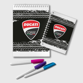 Блокнот с принтом Ducati | Дукати (Z) в городе Новоалтайск, 100% бумага | 48 листов, плотность листов — 60 г/м2, плотность картонной обложки — 250 г/м2. Листы скреплены удобной пружинной спиралью. Цвет линий — светло-серый
 | Тематика изображения на принте: audi | audi ag | corse | ducati | ducati motor holding | hypermotard | multistrada | panigale | scrambler | streetfighter | supersport | дукати | корсе | массимо борди | мото | мотокросс | фабио тальони