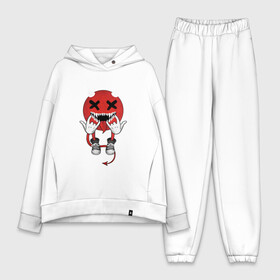 Женский костюм хлопок Oversize с принтом Evil Emoji в городе Новоалтайск,  |  | emoji | smile | глаза крестики | злой смайл | злой смайлик | зубы | контраст | крестики | подарок | пятна | смайл | смайлик | улыбка | эмоджи | эмоция