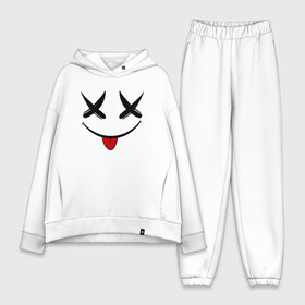 Женский костюм хлопок Oversize с принтом Playful smile в городе Новоалтайск,  |  | emoji | smile | глаза крестики | злой смайл | злой смайлик | зубы | контраст | крестики | подарок | пятна | смайл | смайлик | улыбка | эмоджи | эмоция