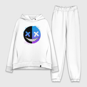 Женский костюм хлопок Oversize с принтом Two faced smile в городе Новоалтайск,  |  | emoji | smile | глаза крестики | злой смайл | злой смайлик | зубы | контраст | крестики | подарок | пятна | смайл | смайлик | улыбка | эмоджи | эмоция