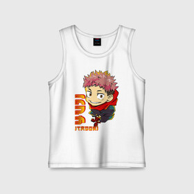 Детская майка хлопок с принтом Yuji Itadori Jujutsu Kaisen в городе Новоалтайск,  |  | anime | jujutsu kaisen | manga | sorsery fight | yuji itadori | аниме | джутсу кайсен | дзюдзюцу кайсэн | засранец | итадори юдзи | маг | магическая битва | манга | проклятия | сосуд для сукуна