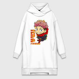 Платье-худи хлопок с принтом Yuji Itadori Jujutsu Kaisen в городе Новоалтайск,  |  | anime | jujutsu kaisen | manga | sorsery fight | yuji itadori | аниме | джутсу кайсен | дзюдзюцу кайсэн | засранец | итадори юдзи | маг | магическая битва | манга | проклятия | сосуд для сукуна