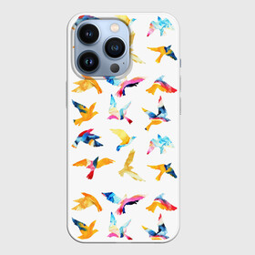 Чехол для iPhone 13 Pro с принтом акварельные птицы в городе Новоалтайск,  |  | акварель | голубь | гуашь | кисть | крылья | орёл | перья | полёт | птицы
