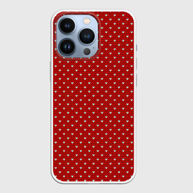 Чехол для iPhone 13 Pro с принтом Мелкие сердечки в городе Новоалтайск,  |  | арт | вязаный рисунок | вязь | новый год | рисунок | рождество | сердечки | сердечко | сердце | снежинки