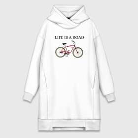 Платье-худи хлопок с принтом Велосипед в городе Новоалтайск,  |  | bike | life | road | велосипед | дорога | жизнь
