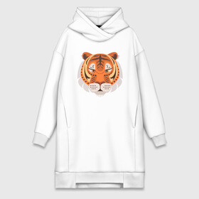 Платье-худи хлопок с принтом Голова Тигра в городе Новоалтайск,  |  | 2022 | animal | cat | lion | tiger | год тигра | животные | зверь | зубы | кот | кошка | лев | охотник | полосатый | природа | тигр | тигренок | тигрица | хищник