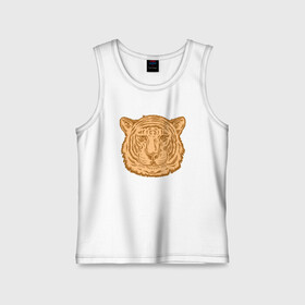 Детская майка хлопок с принтом Coffee Tiger в городе Новоалтайск,  |  | 2022 | animal | cat | lion | tiger | год тигра | животные | зверь | зубы | кот | кошка | лев | охотник | полосатый | природа | тигр | тигренок | тигрица | хищник