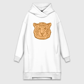 Платье-худи хлопок с принтом Coffee Tiger в городе Новоалтайск,  |  | 2022 | animal | cat | lion | tiger | год тигра | животные | зверь | зубы | кот | кошка | лев | охотник | полосатый | природа | тигр | тигренок | тигрица | хищник
