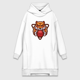 Платье-худи хлопок с принтом Basketball Tiger в городе Новоалтайск,  |  | 2022 | animal | basketball | cat | lion | nba | sport | tiger | баскетбол | год тигра | животные | зверь | зубы | кот | кошка | лев | мяч | нба | охотник | полосатый | природа | спорт | тигр | тигренок | тигрица | хищник