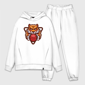 Мужской костюм хлопок OVERSIZE с принтом Basketball Tiger в городе Новоалтайск,  |  | 2022 | animal | basketball | cat | lion | nba | sport | tiger | баскетбол | год тигра | животные | зверь | зубы | кот | кошка | лев | мяч | нба | охотник | полосатый | природа | спорт | тигр | тигренок | тигрица | хищник