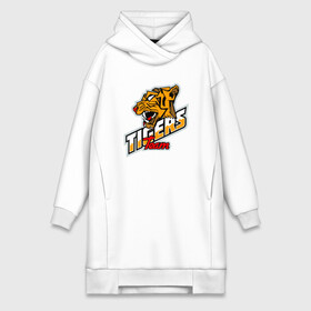 Платье-худи хлопок с принтом Team Tigers в городе Новоалтайск,  |  | 2022 | animal | cat | lion | tiger | год тигра | животные | зверь | зубы | кот | кошка | лев | охотник | полосатый | природа | тигр | тигренок | тигрица | хищник