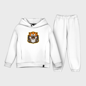 Детский костюм хлопок Oversize с принтом Tiger Music в городе Новоалтайск,  |  | Тематика изображения на принте: 2022 | animal | cat | lion | music | tiger | год тигра | животные | зверь | зубы | кот | кошка | лев | музыка | наушники | охотник | полосатый | природа | тигр | тигренок | тигрица | хищник