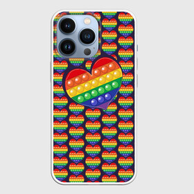 Чехол для iPhone 13 Pro с принтом Большое сердце ПОП ИТа в городе Новоалтайск,  |  | Тематика изображения на принте: pop it | антистресс | игрушка | кнопки | лопни это | паттерн | поп ит | сердце | симпл димпл