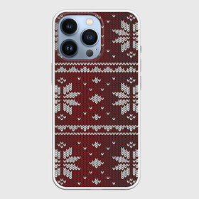 Чехол для iPhone 13 Pro с принтом Вязаные снежинки в городе Новоалтайск,  |  | арт | вязаный рисунок | вязь | новый год | рисунок | рождество | ромб | ромбик | ромбы | снег | снежинка | снежинки