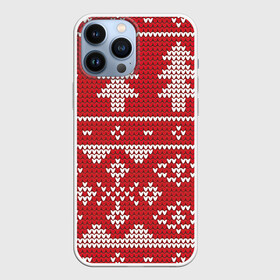 Чехол для iPhone 13 Pro Max с принтом Вязаный лес в городе Новоалтайск,  |  | арт | вязаный рисунок | вязь | дерево | деревья | ёлка | ёлки | ель | новый год | рисунок | рождество | снег | снежинка | снежинки