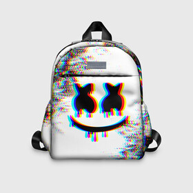 Детский рюкзак 3D с принтом MARSHMELLOW GLITCH в городе Новоалтайск, 100% полиэстер | лямки с регулируемой длиной, сверху петелька, чтобы рюкзак можно было повесить на вешалку. Основное отделение закрывается на молнию, как и внешний карман. Внутри дополнительный карман. По бокам два дополнительных кармашка | dj | marshmello | marshmellow | usa | америка | клуб | клубная музыка | мармело | маршмелло | маршмеллоу | музыка | музыкант