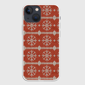 Чехол для iPhone 13 mini с принтом Вязаный рисунок в городе Новоалтайск,  |  | арт | вязаный рисунок | вязь | новый год | рисунок | рождество | снег | снежинка | снежинки