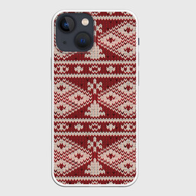 Чехол для iPhone 13 mini с принтом Вязаный рисунок в городе Новоалтайск,  |  | арт | вязаный рисунок | вязь | ёлка | ёлки | ель | новый год | рисунок | рождество | ромб | ромбы