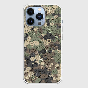 Чехол для iPhone 13 Pro с принтом Эмодзи камуфляж в городе Новоалтайск,  |  | emoji | emoticons | smiley | камуфляж | милитари | паттерн | смайлики | смайлы | хаки | эмодзи | эмоции
