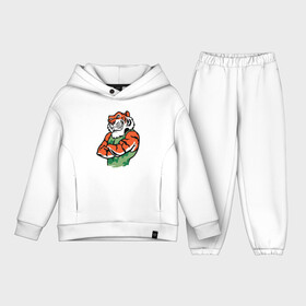 Детский костюм хлопок Oversize с принтом Boss Tiger в городе Новоалтайск,  |  | Тематика изображения на принте: 2022 | animal | cat | lion | tiger | год тигра | животные | зверь | зубы | кот | кошка | лев | охотник | полосатый | природа | тигр | тигренок | тигрица | хищник