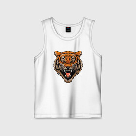Детская майка хлопок с принтом Tiger Hunter в городе Новоалтайск,  |  | 2022 | animal | cat | lion | tiger | год тигра | животные | зверь | зубы | кот | кошка | лев | охотник | полосатый | природа | тигр | тигренок | тигрица | хищник