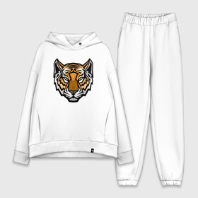 Женский костюм хлопок Oversize с принтом Тигруля в городе Новоалтайск,  |  | 2022 | animal | cat | lion | tiger | год тигра | животные | зверь | зубы | кот | кошка | лев | охотник | полосатый | природа | тигр | тигренок | тигрица | хищник