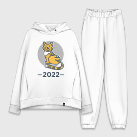 Женский костюм хлопок Oversize с принтом Тигр 2022 в городе Новоалтайск,  |  | 2022 | animal | cat | lion | tiger | год тигра | животные | зверь | зубы | кот | кошка | лев | новый год | охотник | полосатый | природа | рождество | тигр | тигренок | тигрица | хищник