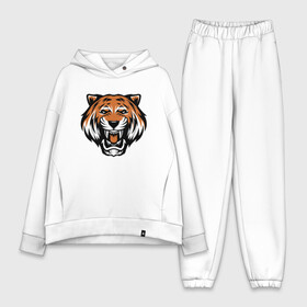Женский костюм хлопок Oversize с принтом Tiger Roar в городе Новоалтайск,  |  | 2022 | animal | cat | lion | tiger | год тигра | животные | зверь | зубы | кот | кошка | лев | охотник | полосатый | природа | тигр | тигренок | тигрица | хищник