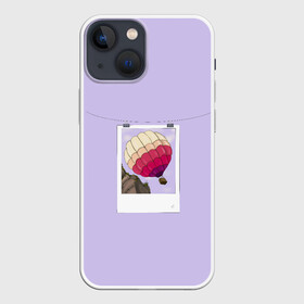 Чехол для iPhone 13 mini с принтом Снимок в городе Новоалтайск,  |  | Тематика изображения на принте: polaroid | воздушный шар | горы | полароид | природа | путешествие | снимок | фотография