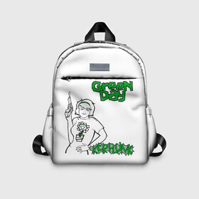 Детский рюкзак 3D с принтом Kerplunk   Green Day в городе Новоалтайск, 100% полиэстер | лямки с регулируемой длиной, сверху петелька, чтобы рюкзак можно было повесить на вешалку. Основное отделение закрывается на молнию, как и внешний карман. Внутри дополнительный карман. По бокам два дополнительных кармашка | american idiot | green day | альтернативный | билли джо армстронг | греен дай | грин дей | гриндей | группа | зелёный день | майк дёрнт | музыка | панк | поп | поппанк | рок | тре кул