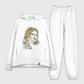 Женский костюм хлопок Oversize с принтом Курт Кобэйн в городе Новоалтайск,  |  | kurt cobain | nirvana | графика | курт кобейн | минимализм | нирвана | шарж