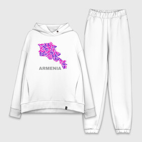 Женский костюм хлопок Oversize с принтом Карта   Армения в городе Новоалтайск,  |  | armenia | арарат | армения | армяне | армянин | арцах | город | горы | ереван | кавказ | карта | народ | орёл | путешествие | саркисян | ссср | страна | турист | флаг