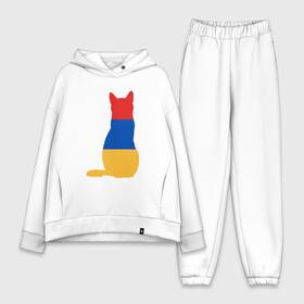 Женский костюм хлопок Oversize с принтом Армянский Кот в городе Новоалтайск,  |  | armenia | cat | арарат | армения | армяне | армянин | арцах | город | горы | ереван | животные | кавказ | карта | кот | кошка | народ | орёл | путешествие | саркисян | ссср | страна | турист | флаг