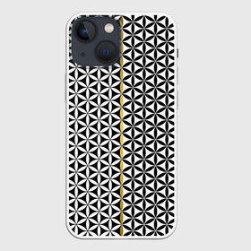 Чехол для iPhone 13 mini с принтом Цветок Жизни (чёрно белый) в городе Новоалтайск,  |  | Тематика изображения на принте: геометрия пространства | герметизм | древо жизни | друнвало мельхиседек | золотое сечение | куб метатрона | матрица | мудрость | роза мира | сакральная геометрия | семя жизни
