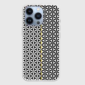 Чехол для iPhone 13 Pro с принтом Цветок Жизни (чёрно белый) в городе Новоалтайск,  |  | Тематика изображения на принте: геометрия пространства | герметизм | древо жизни | друнвало мельхиседек | золотое сечение | куб метатрона | матрица | мудрость | роза мира | сакральная геометрия | семя жизни