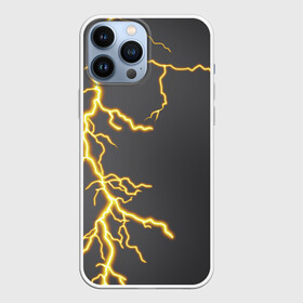 Чехол для iPhone 13 Pro Max с принтом Яркая молния в городе Новоалтайск,  |  | Тематика изображения на принте: гроза | гром | желтый | молния | рисунок | узор | чёрный | электрический заряд | электричество | яркая молния | яркий свет | ярко