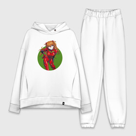 Женский костюм хлопок Oversize с принтом Аска Лэнгли (Evangelion) в городе Новоалтайск,  |  | evangelion | евангелион | красный костюм | рыжие волосы