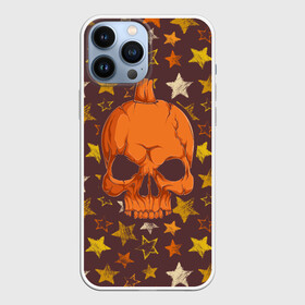 Чехол для iPhone 13 Pro Max с принтом Череп тыква в городе Новоалтайск,  |  | Тематика изображения на принте: паттерн | тыква. звезды | ужастик | хэллоуин | череп